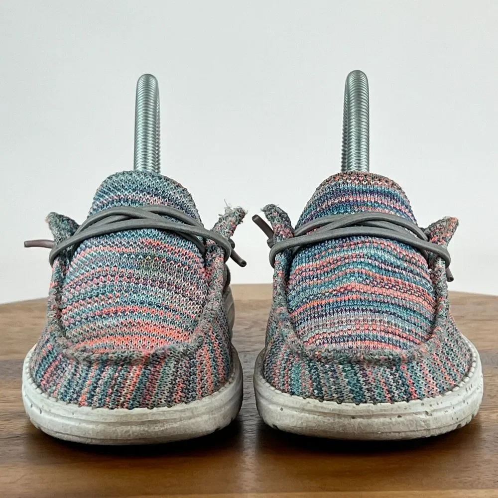 Kids Hey Dude Wendy Stretch Multicolor Casual Comfort Slip‎ On Loafers Size 1 Y